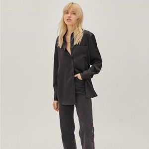 Nasty Gal Satin Oversized Shirt